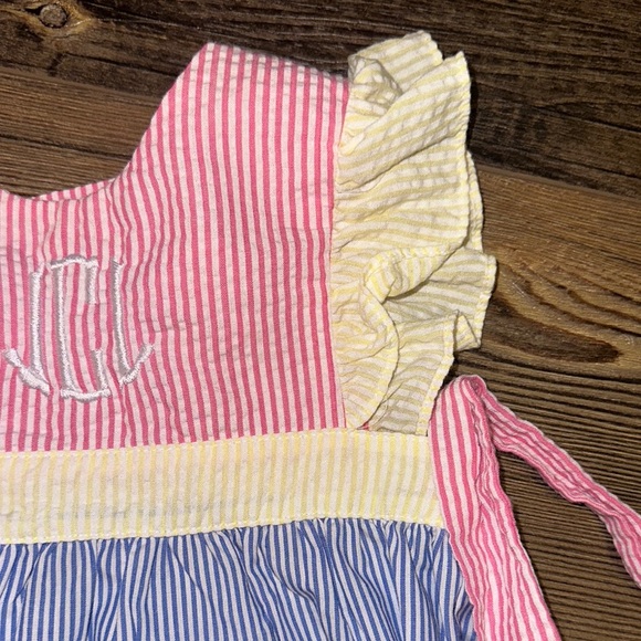 Pink and Blue Striped Kids One Piece - Picture 3 of 4